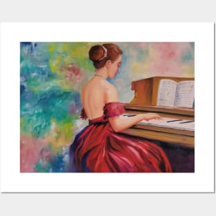 Pianist woman Posters and Art